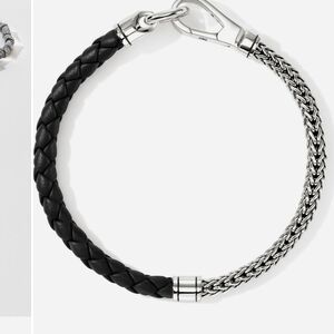 John Hardy Black and Silver Braided Bracelet. #20